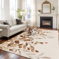 thumbnail image 2 of 5x8 Area Rugs for Living Room, Brown Orange Eucalyptus Non Slip Area Rugs for Kitchen Bedroom Entryway, Farmhouse Weeping Leaves Linen Washable Carpet Runner Rug Floor Mats for Bedroom Home Decor, 2 of 8