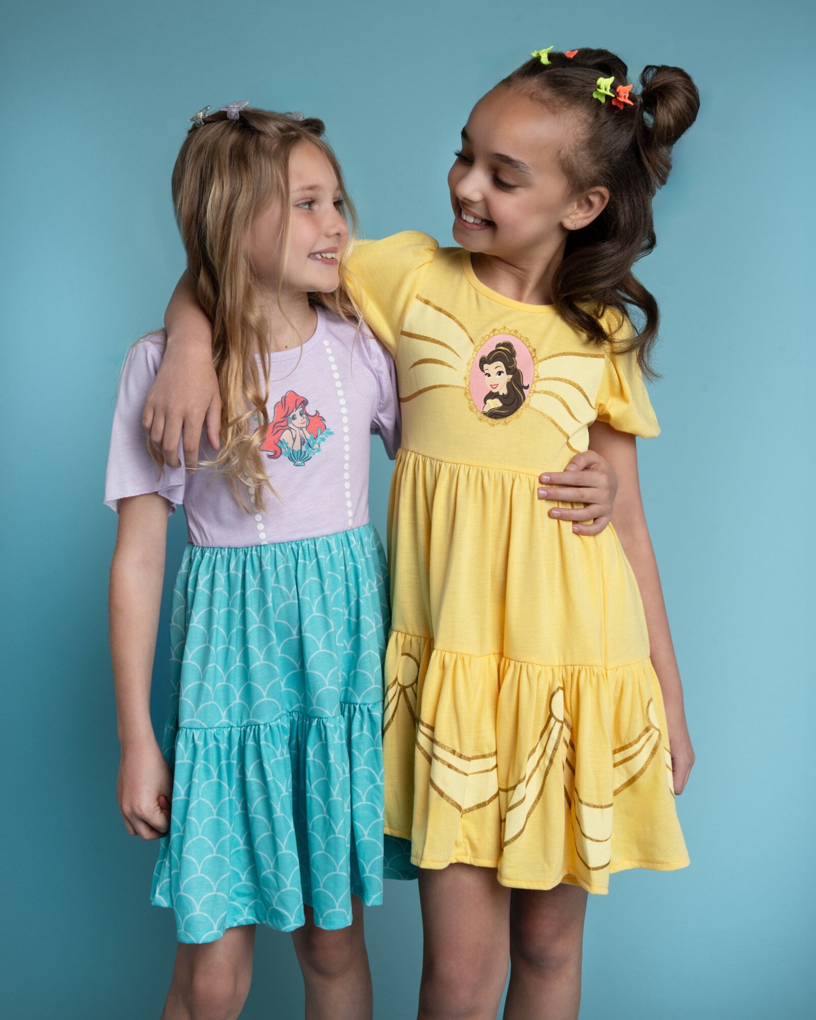 Disney Beauty and the Beast Big Girls' Cosplay Short Sleeve Dress Gold Yellow Belle