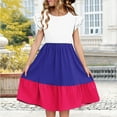 thumbnail image 1 of LOVZFMLL Robe d'Été pour Enfants à Manches Plissées à Double Couche pour 5-14 Ans, 1 of 8