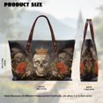thumbnail image 6 of ZUXONGSY Rose Skull Crown Print Top Handle Tote Bag for Women Portable Top Handle Bag Fashion Satchel Handbags with Zipper for Excursions Shopping, 6 of 6