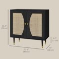 thumbnail image 3 of HOMCOM Boho Sideboard, Buffet Cabinet with Adjustable Shelf, Black, 3 of 10