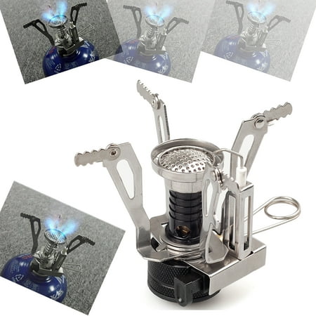 Portable Outdoor Gas-Powered Butane Propane Steel Camping Picnic Stove with Box,