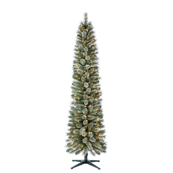 Open Box Home Heritage Stanley 7' Pine Artificial Christmas Tree, PreLit 350 Clear Lights