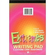 Roaring Springs Extremes Writing Pad 6"X9" 120 Sheets/Pad-Wide Ruled-Assorted Fluorescent Colors
