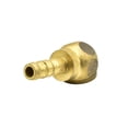 thumbnail image 3 of Interstate Pneumatics T07 1/4" Hose Barb Brass Angle Ball Foot Chuck with Sut-off Valve, 3 of 5