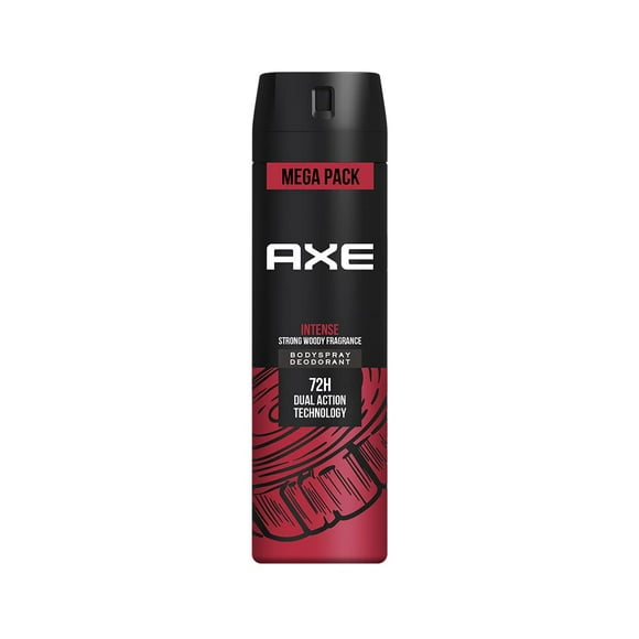Axe Intense Body Deodorant Spray For Men 215ml, 7.2 Fl.oz. | Long Lasting No Gas - 72Hr Dual Action Technology | Strong Woody Fragrance For Boys