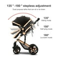thumbnail image 4 of Baby Stroller High Landscape Pram & Lightweight Pushchair with Reversible Bassinet for Newborns and Toddlers,Unisex(Black Gold), 4 of 14
