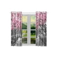 thumbnail image 2 of CADecor Park Landscape Window Kitchen Curtain, Pink Blossoms Window Treatment Panel Curtains,26x39 inches,Set of 2, 2 of 3