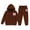 Brown, variant on Tween Outfits for Girls Sets Hoodie Pants Kids Casual Letter Print Sweatshirt Joggers Comfy Two Piece Winter Cute Girls Fall Clothes Brown Size 10-11T
