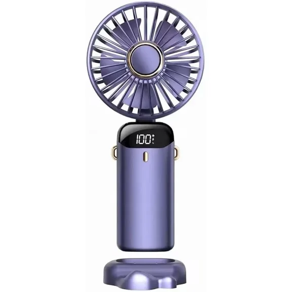 LED Digital Display Rechargeable Fan – Portable Handheld & Desk Fan