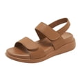 thumbnail image 7 of Womens Sandals Comfortable Footbed Arch Support Walking Shoes 2026 Summer Trendy Slingback Platform Flat Shoes Brown Size 8, 7 of 7