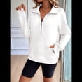 thumbnail image 4 of Sudadera Corta de con Cuello Alto y Media Cremallera para Mujer, Bolsillos y Abertura para el Pulgar. M, 4 of 10