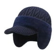 thumbnail image 1 of Gorro de invierno para hombre con orejeras, cálido y transpirable, ideal para senderismo y deportes. Azul, 1 of 9