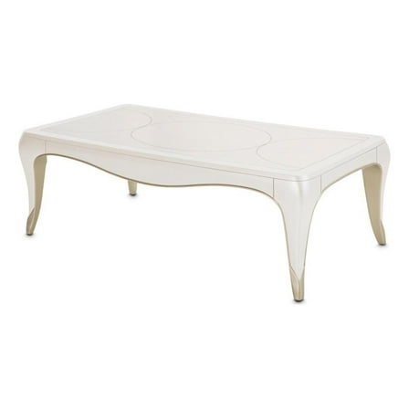 Pemberly Row Modern Rectangular Cocktail Table - Creamy Pearl