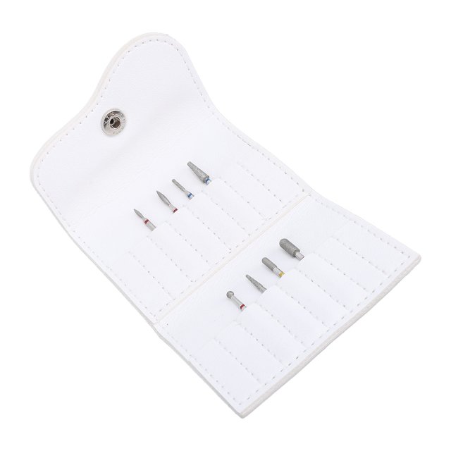 JUEGO DE BOLSAS DE BROCA DE MOLINILLO DE UNadas y Soporte de Cuero Pu, Broca de Taladro de Unas y Soporte para Soporte Pu Kit Organizador de Cuero Portátil Portable De Acero