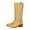 Yellow, variant on enyan Women's Knee-High Boots Women's Mid Calf Boot,Round Toe Low Heel Comfort Slouchy Bootie with Side Zipper Yellow,Size 8