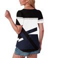 thumbnail image 5 of Itsame Short Sleeved Shirt Summer Womens Printed T-Shirt Casual Tops Round Neck Blouses Navy Size L, 5 of 5