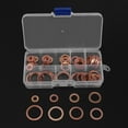 thumbnail image 3 of Juego de 80 tapones de cobre macizo para cárter, surtido de arandelas de metal, juego de motor de garaje con caja, 3 of 10