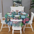 thumbnail image 2 of Pioneer Flower Floral Print Pattern Round Tablecloth 60"x60",Wrinkle Wipeable Table Cloth for Kitchen Dining Room Picnic Patio Party, 2 of 6