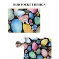 thumbnail image 6 of Easter 2 Panel Kitchen Curtains for Small Windows, Spring Colorful Eggs Flower Leaf Plant Black Bathroom Tier Curtain, Short Window Treatment for Bedroom/Living Room 55"x24", 6 of 6