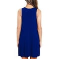 thumbnail image 2 of Gomelly Ladies Sundress Swing Dresses Hem Dress Women Loose Holiday T-shirt Colorful Blue L, 2 of 3
