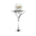 thumbnail image 3 of Rosec Jewels Freshwater Pearl Bypass Ring with Diamond for Women - 8 mm, 7.75 CT, 10K White Gold, US 9.00, 3 of 8