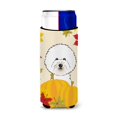 thumbnail image 1 of Caroline's Treasures BB2023MUK Bichon Frise Thanksgiving Michelob Ultra Koozies para latas delgadas, multicolor Caroline's Treasures BB2023MUK, 1 of 1