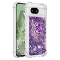 thumbnail image 2 of Funda para Google Pixel 8A 5G con Brillo Líquido Flotante, Purpurina, Parachoques y Anillo Giratorio Soporte, 2 of 5