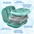 thumbnail image 2 of Bentgo Chill Max Leak-Proof XL Lunch Box (2-Pack)5-Cup Capacity for Adults & Ages 8+, 3 or 4 Compartment Bento Box, BPA-Free, Dishwasher Safe (Aqua), 2 of 5