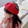 thumbnail image 3 of Gorro de boina de invierno para niñas, gorro de boina decorado con lazo, 3 of 5