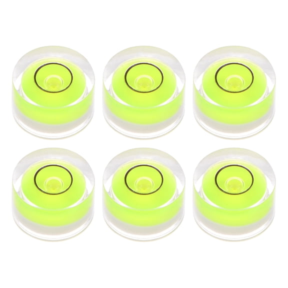 Uxcell 6 Packs Round Bubble Level 12x7mm Mini Circular Bullseye Spirit Levels for Camera Tripod Telescope, Green