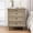 Natural+White, variant on Farmhouse Nightstands with 4 Drawer,Wood Storage End Table with Hidden Pull-Out Shelf, Large Side Table with 4 Solid Wood Feet and Metal Handle,Easy Assembly,Light Brown