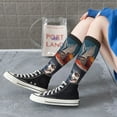 thumbnail image 5 of KLL Modern Style Pumpkin Witch Print Cool Socks Men's Women's Crew Socks Funny Crazy Novelty Stockings, 5 of 6