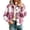 Pink, variant on Enjoytime Fall Jackets for Women Plaid Lapel Collar Button Down Cropped Jacket Trendy Casual Coat Fashion Long Sleeve Outerwear