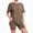 Brown, variant on Pajamas for Women Set Soft Lounge Sets for Women 2 Piece Short Sleeve Leopard Print Top and Stretch Lounge Shorts with Side Pocket, Dark Grey, M
