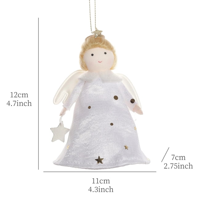 Colgante navideño de Ángel para niña, adornos colgantes para árbol de Navidad, decoraciones para el hogar, muñecas de Navidad, regalo para niños