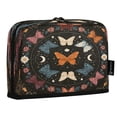 thumbnail image 2 of Standing Pencil Case with Base Large Capacity Stationery Pouch Pen Bag with Zipper for Women Men Colorful Butterflies with Flowers, 2 of 7