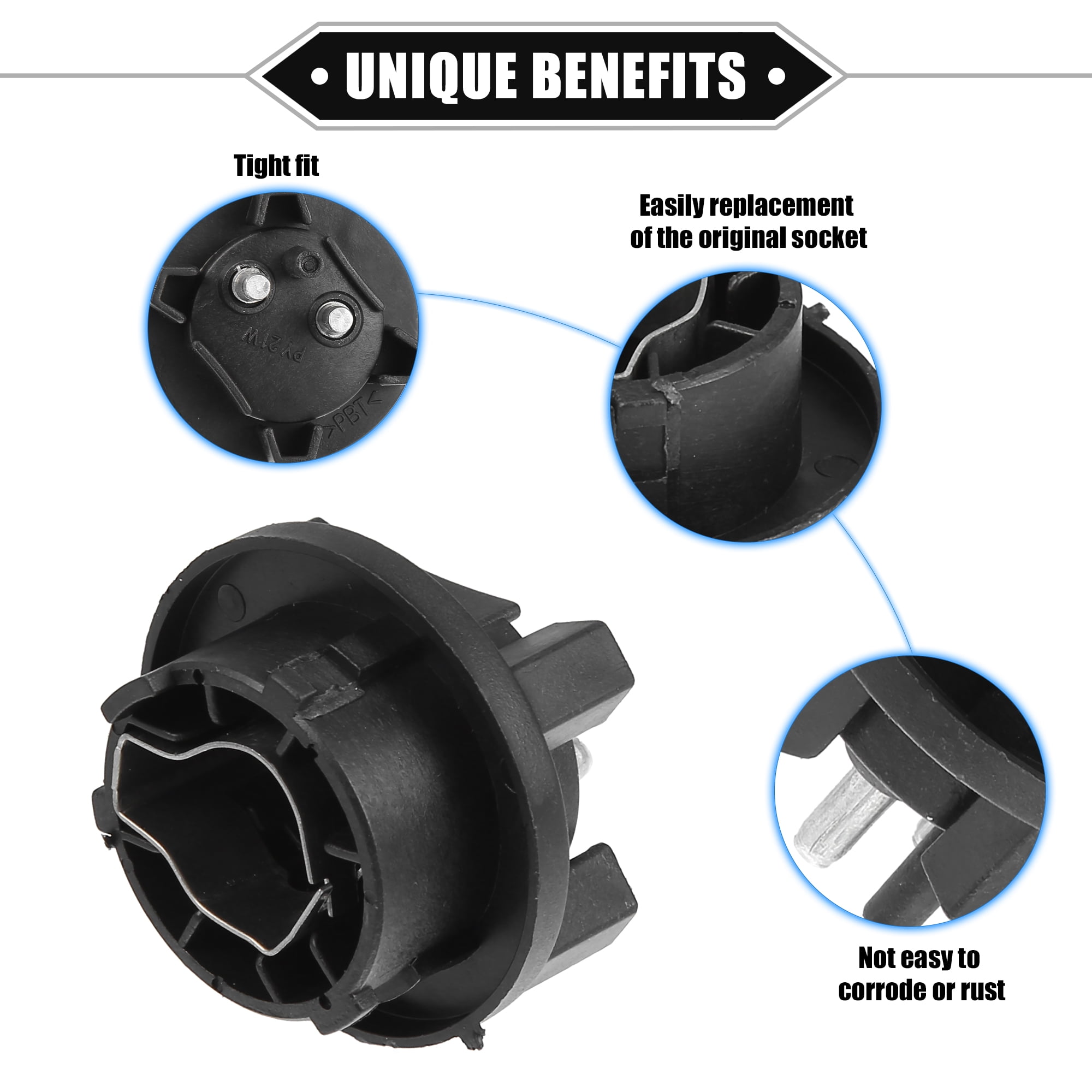 Unique Bargains Turn Signal Light Socket for Mercedes-Benz CLK 320 1998-2003 Plastic Black