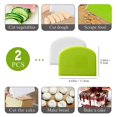 thumbnail image 3 of Juego De 2 Piezas De Plástico De La Tarjeta Del Rascador De Masa, Para El Divisor De Masa Para Hornear Pasteles De Pastel De Pan (Blanco Verde). Afortunado Sencillez, 3 of 5