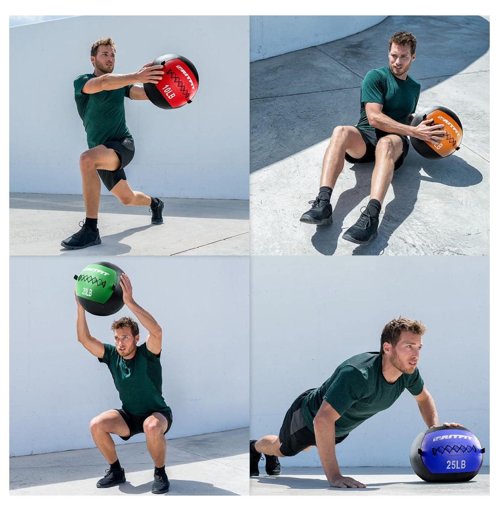 Medicine Ball for Exercise - Wall Balls for Slamming & Strength Training - Soft PU Leather Weighted Balls for Gym & CrossFit - 5/10/15/20/25/30 lbs