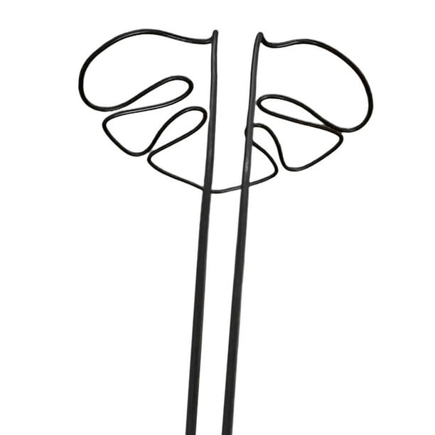 Enrejado de soporte reutilizable para plantas de interior con forma de Monstera, estaca de soporte portátil para plantas Negro