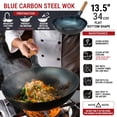 thumbnail image 3 of Wok YOSUKATA de acero al carbono azul de 34 cm precurado, 3 of 9