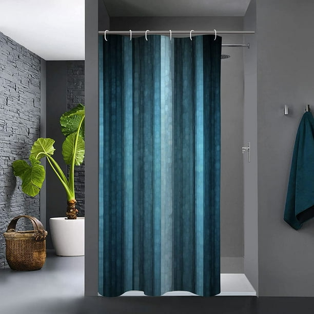 Small Stall Shower Curtain 36 x 72, Narrow Half Blue Shower Curtains