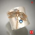 thumbnail image 1 of Vintage Carved Golden Ring Round Tube Ring With Dragonfly/bee/bird Pattern Retro Style, 1 of 2