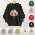 thumbnail image 6 of Thankful Sweatshirt for Womens Funny Turkey Graphic Sweatshirts for Thanksgiving Day Oversized Crewneck Pullover Tops Grateful And Blessed Drop Shoulder Long Sleeve Shirts Fashion Casual Outfits, 6 of 6