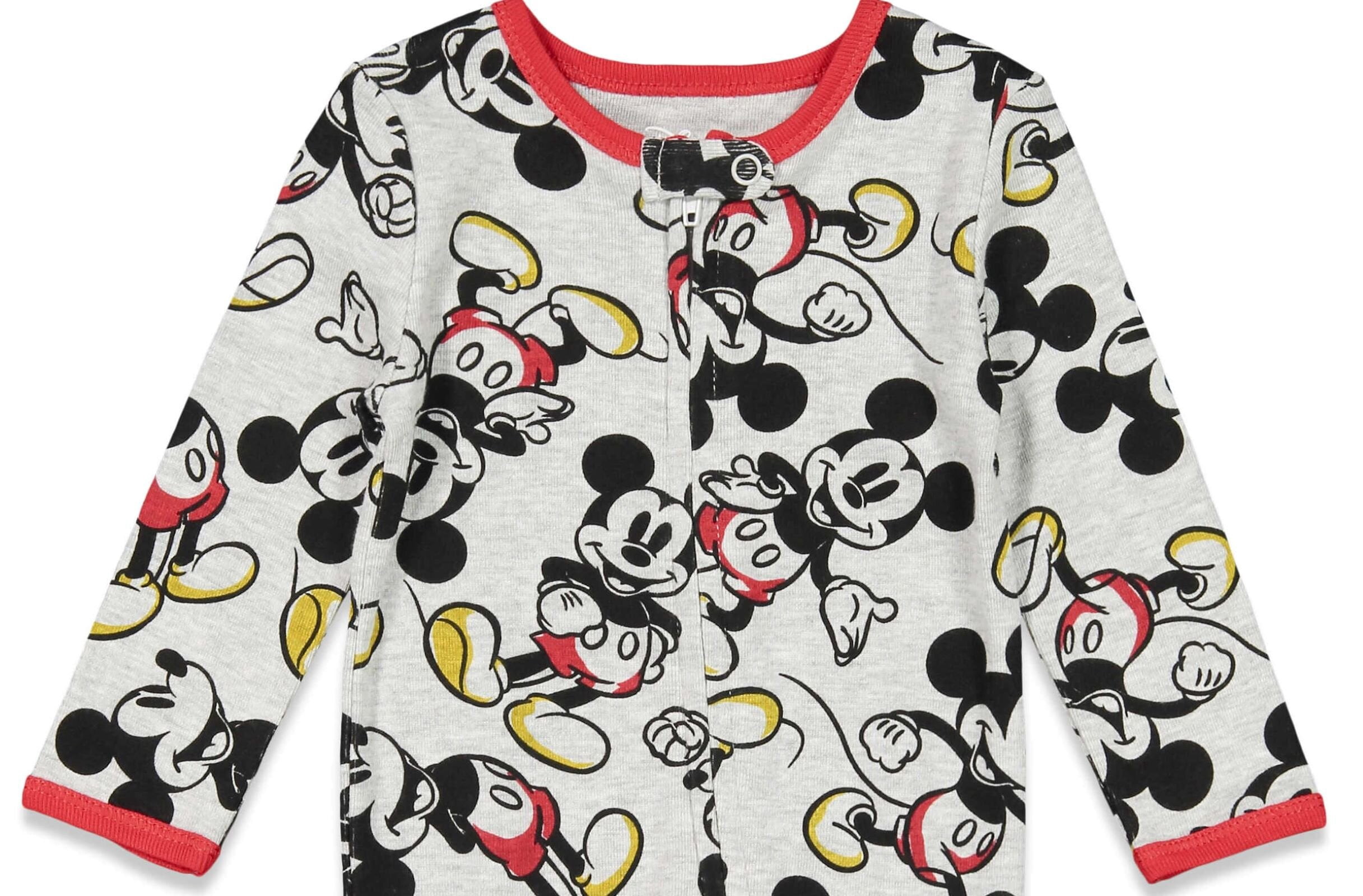 Disney Mickey Mouse Infant Baby Boys 2 Pack Zip Up Sleep N' Plays Newborn to Infant