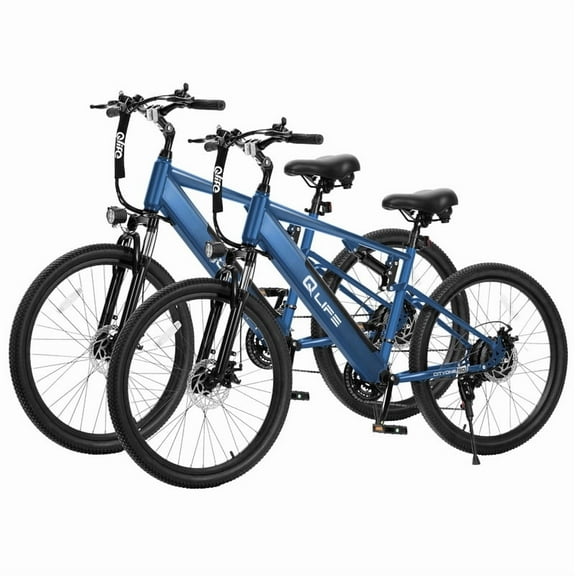 Cityone SO Electric Bike for Adults 26" Ebike,Full Suspension Peak 1200W Motor Ebikes with 21 Speed Carbon Steel Mountain Bicycle Navy*2