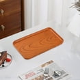 thumbnail image 4 of Serving Tray Food Grade PVC Rectangular Platter for Fruits Snacks Appetizers Kitchen Dining Party Picnic Decorative Utility Tray(Brown-M), 4 of 6