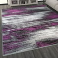 thumbnail image 3 of BizChair Modern Contemporary Area Rug, Purple Grey Black (8 Feet X 10 Feet), 3 of 7