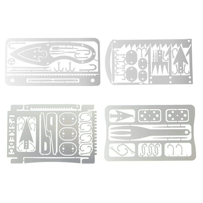 Survival Gear Credit Card Multi Tool - Camping Multipurpose EDC Multitool -  Fishing Hooks, Gift Idea (Black4PC) : : Tools & Home Improvement